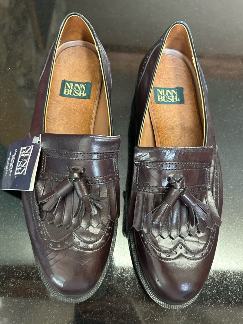 Nunn Bush Men’s Tassel Kiltie Loafers in Burgundy